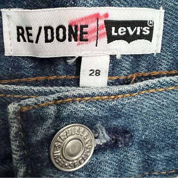 Levi's Re/Done High Rise Denim Mini Skirt Womens 28/6 Upcycled Repurposed - Picture 5 of 11